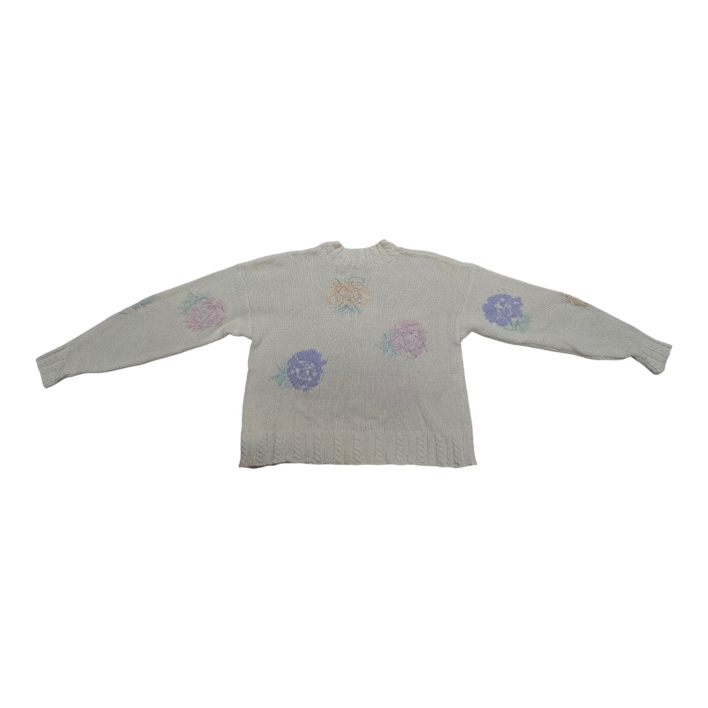 Vintage Josephine Chaus Knit Floral Sweater M